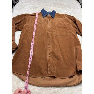 Vintage Jeremy Boston Company womens Corduroy Shirt With Denim Collar size large